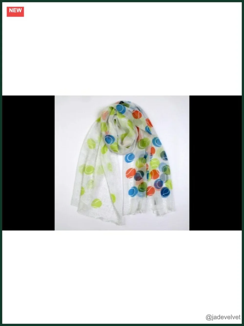 Ombre Tennis Ball Scarf, 100% Polyester Silk-like Sheer Square Scarf